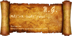 Márk Györgyi névjegykártya